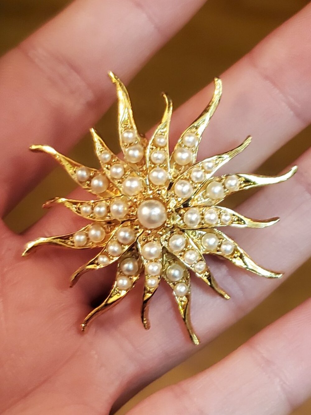 vintage D'Orlan starburst brooch inventory number 0240